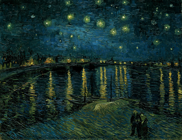  文森特·威廉·梵高  Vincent Willen Van Gogh ——罗纳河上的星空